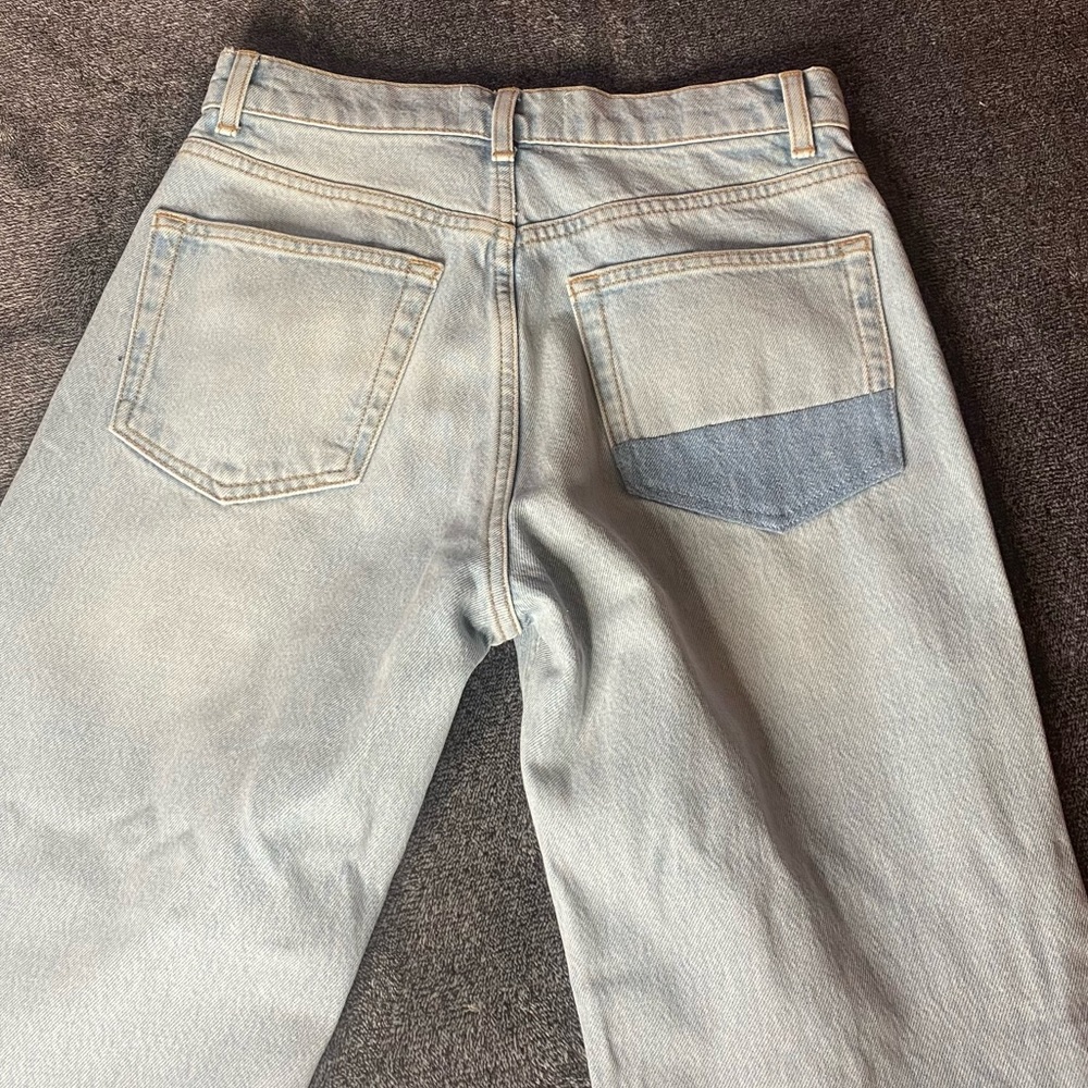 REFORMATION Tahoe Blue Jeans With Darker Blue Patch ( 26 ) - Picture 8 of 8